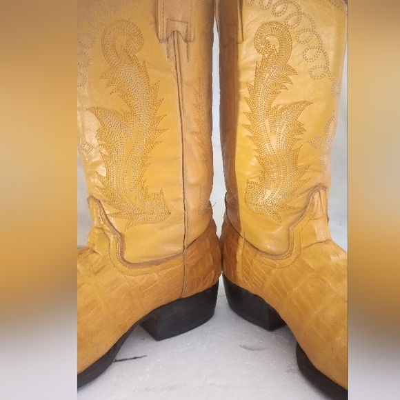 Men's CARRETA Leather Crocodile Print Western Boot Size-MEX 26.-USA-9-or 9.5 - Picture 10 of 11